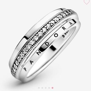 NWT Pandora Triple Band Pave Ring